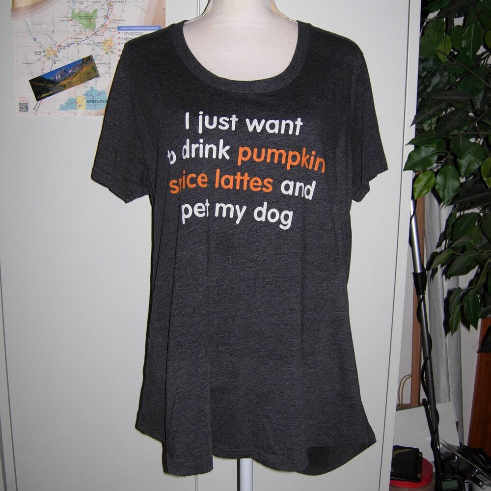 Instant Message Pumpkin Spice Latte T-Shirt 2X